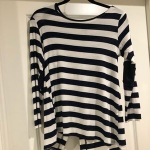 Navy blue/white long sleeve top
